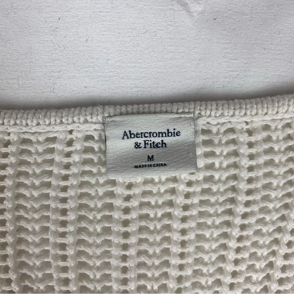 Abercrombie & Fitch women's medium loose knit long sleeve Crop Top nautical rela